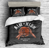 Basketball One-Hand Shot Bedding Basketball Sports Duvet Cover Set - Print 1