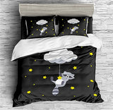 Cute Raccoon Duvet Cover Set - Print 2