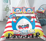 Cartoon Shark Print Bedding Underwater Animals Shark Duvet Cover Set - Print 2