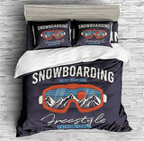 Ski Polar Bear Skiing Duvet Cover Set - Print 2