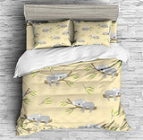 Koala Lying on A Tree Bedding Koala Duvet Cover Set - Print 1