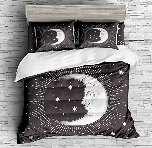 REALIN Mystical Constellations Duvet Cover Set Universe Divination Bedding Girl Boy Kids Bed Sets 2/3/4PCS Quilt Covers/Sheets/Pillow Shams,Twin/Full/Queen/King (A,Twin-172x218cm-3PCS)