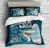 Shark Ocean Print Duvet Cover Set - Print 3