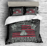 American Flag Slogan Bedding Vintage Flag Print Duvet Cover Set - Print 3