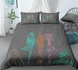 Meditation Zen Bedding Yoga Sit in Meditation Duvet Cover Set - Print 1