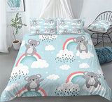 Koala Rainbow Bedding Cartoon Wombat Duvet Cover Set - Print 2