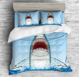 Shark Ocean Print Duvet Cover Set - Print 1