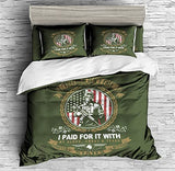 American Flag Slogan Bedding Vintage Flag Print Duvet Cover Set - Print 1