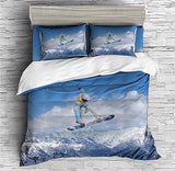 Snowboarding Snow Mountain Duvet Cover Set - Print 3