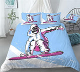 Ski Polar Bear Skiing Bedding Ski Area Skiing Sports Duvet Cover Set - Print 1