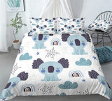 Koala Rainbow Bedding Cartoon Wombat Duvet Cover Set - Print 1