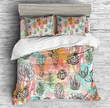 Cactus Plant Bedding Scrub and Cactus Duvet Cover Set - Print 1