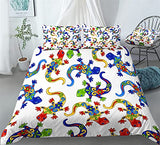 Colorful Geckos Duvet Cover Set - Print 1