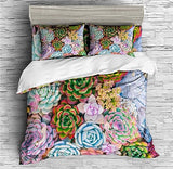 Succulent Plants Duvet Cover Set - Print 3