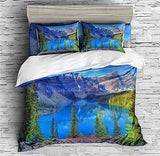 Wonderland Woodscape Bedding Waterfalls Woodland Duvet Cover Set - Print 2