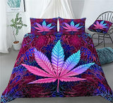 Marijuana Bedding Hemp Plant Green Hemp Leaf Prints Duvet Cover Set - Print 2