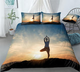 Funny Yoga Exercise Bedding Yoga Zen Meditation Duvet Cover Set - Print 1