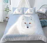 Snow Fox Animals Bedding Arctic Fox Wildlife Duvet Cover Set - Print 1