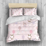 Panda Bedding Pink Blue Green Cartoon Panda Duvet Cover Set - Print 7