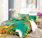 Traditional Dragon and Phoenix Duvet Cover Set - Print 3