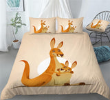Cute Cartoon Animal Kangaroo Bedding Kangaroo Print Duvet Cover Set - Print 3