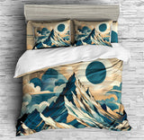 Mountain Range Forests Bedding Natural Scenery Fairyland Duvet Cover Set - Print 1