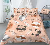 Raccoon Bedding Raccoon Cartoon Forest Animal Duvet Cover Set - Print 1