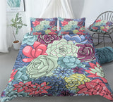 Hand-Painted Cactus Duvet Cover Set - Print 3
