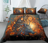 Black Wildlife Unicorn Wildlife Duvet Cover Set - Print 1
