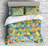 Cute Crocodile Wildlife Bedding Hand Drawn Crocodile Duvet Cover Set - Print 2