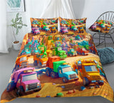 Cartoon Toys Engineering Vehicles Duvet Cover Set - Print 3