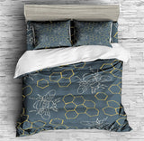 Bee Flying Animals Prints Bedding Sweet Beehive Prints Duvet Cover Set - Print 1