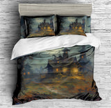 Moonlight Haunted House Bedding Horror Haunted House Duvet Cover Set - Print 2