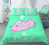 Unicorn Pig Rainbow Prints Bedding Unicorn Pig Animal Duvet Cover Set - Print 1
