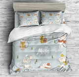 Christmas Mouse Print Duvet Cover Set - Print 2