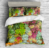 Succulent Plants Duvet Cover Set - Print 1