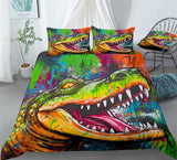 Crocodiles Animals Bedding Fierce Animals Crocodile Prints Duvet Cover Set - Print 1