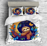 Forests Sloth Bedding Hugging A Tree Sleeping Sloth Duvet Cover Set - Print 3