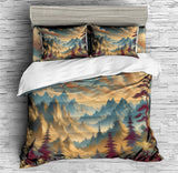 Mountain Forest Bedding Cloud and Mist on The Mountaintop Duvet Cover Set - Print 2