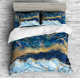Color Swirl Marble Bedding Marble Prints Prints Duvet Cover Set - Print 1