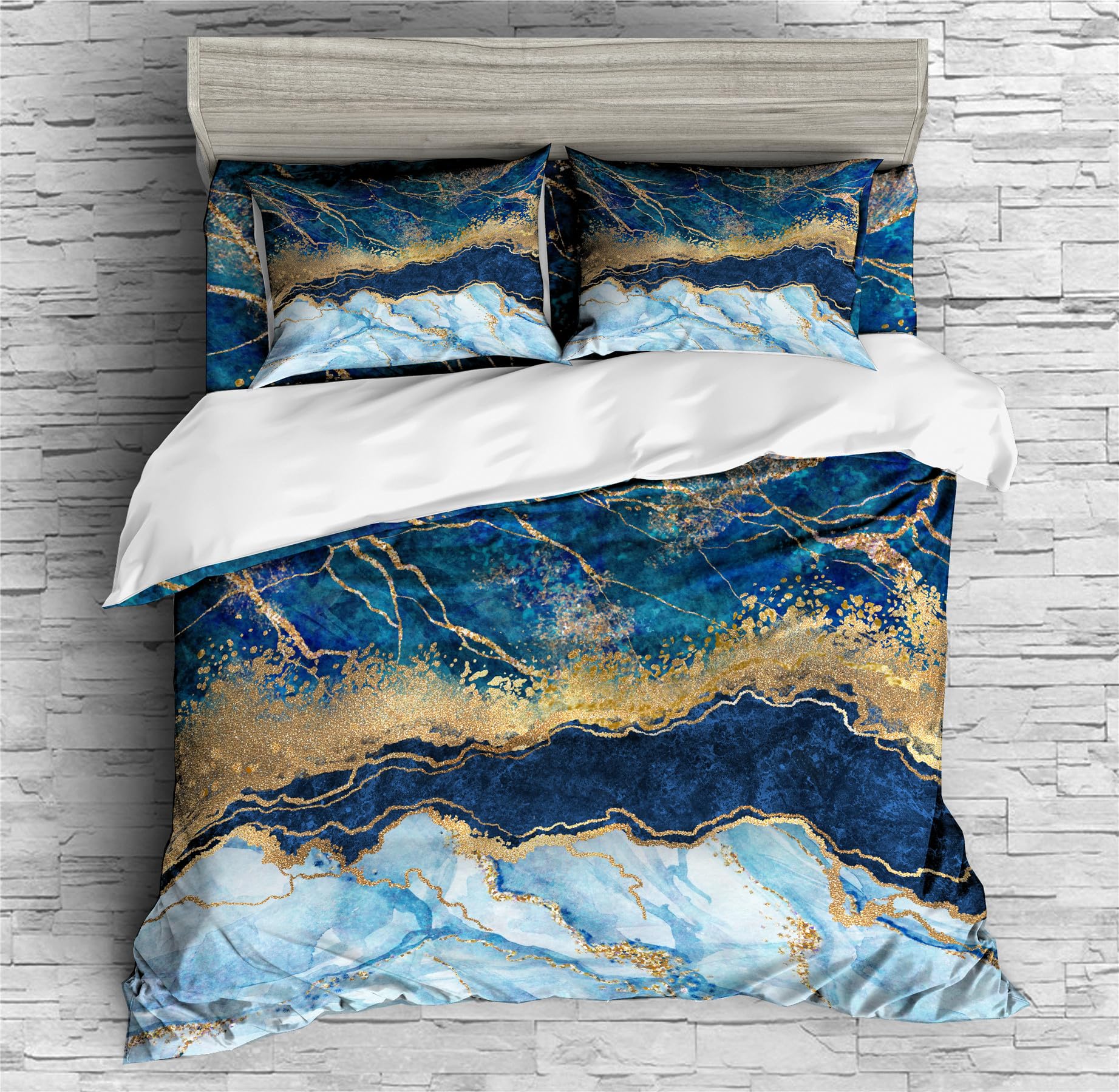 REALIN Color Swirl Marble Bedding Marble Prints Prints Duvet Cover Set Girl Boy Kids Bed Sets 2/3/4PCS Quilt Covers/Sheets/Pillow Shams,Twin/Full/Queen/King (C,Queen-228x228cm-4PCS)